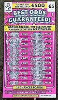 Front side of a National Lottery scratchcard (United Kingdom)