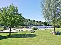 The swimming area, Naturerlebnisbad Einruhr, on the Obersee