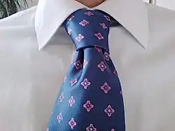 The necktie originates from the cravat, a neckband made from silk.[56][57][58]