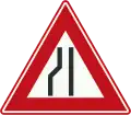 J19: Road narrows on the left side