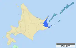 Location of Nemuro Subprefecture