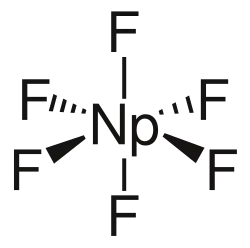 Stereo structural formula of Neptunium hexafluoride