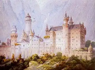 Concept for Neuschwanstein Castle (c. 1883)