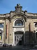Dresden's Neustädter Markthalle (New Market Hall), portal seen from the Ritterstraße