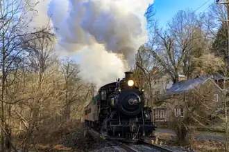 No. 40 hauling an excursion train in December 2023
