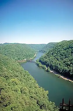Image 16A view of the New River in West Virginia, the world's third-oldest river geologically (from History of West Virginia)