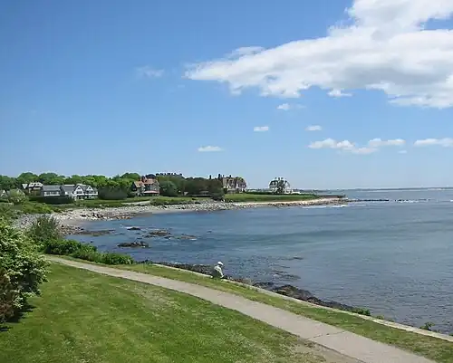 Newport is a city on Aquidneck Island in Newport County, Rhode Island, United States, about 30 miles (48 km) south of Providence. It is known as a New England summer resort and famous for the Newport Mansions; it is also the home of Salve Regina University and Naval Station Newport, which houses the United States Naval War College, the Naval Undersea Warfare Center, and a major United States Navy training center.