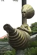 Contentment (1974) Size: 206&nbsp;cm x 229&nbsp;cm x 92&nbsp;cm Medium: Ciment fondu Collection: National University of Singapore (NUS) Museum.