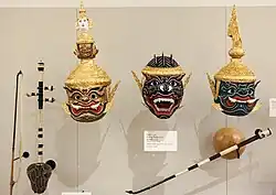 Image 44Khmer musical instruments and theatre masks (from Culture of Cambodia)