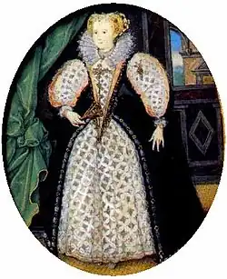 Portrait miniature thought to be Penelope Devereux, Lady Rich, c. 1590