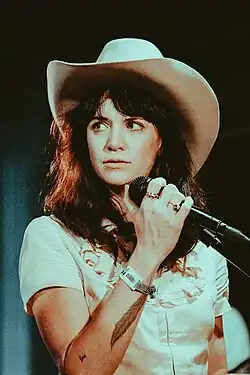Nikki Lane Performing with The Texas Gentlemen at Dan's Silverleaf at Oaktopia Festival in Denton, TX.
