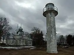 Protection of the Mother of God Church and lighthouse in Nina