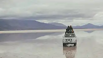 An unmodified Nissan Patrol at the Salar de Uyuni in Bolivia