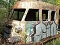 Side view of a scrapped Polish SD80 model