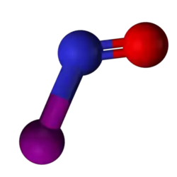 Ball and stick model of nitrosyl iodide