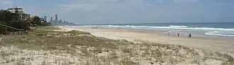 Nobby Beach at Miami, looking north towards Surfers Paradise