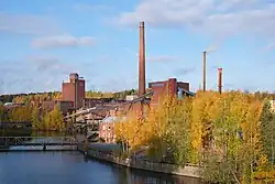 Factories near the town centre, next to the Nokianvirta
