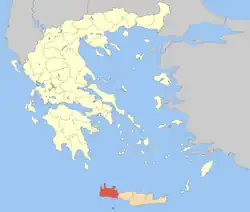 Chania within Greece