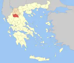 Grevena within Greece