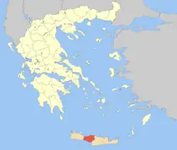 Rethymno within Greece