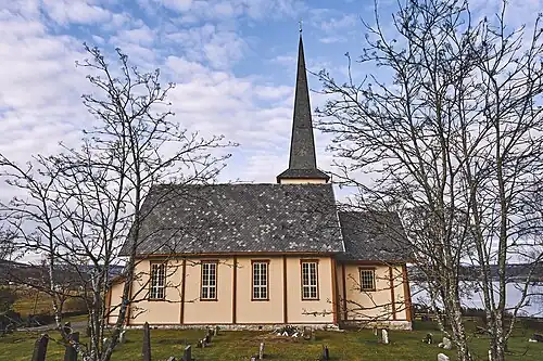 View of the village church, Nordlien Church