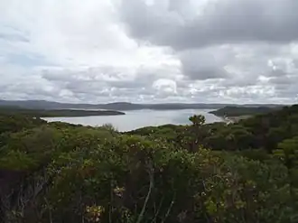 Nornalup inlet from the dunes to the south of the inlet