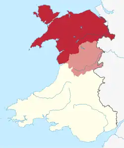 Contemporary and historical extent of North Wales