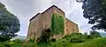 Northeast side of the Palace of Velaz de Medrano, covered in ivy