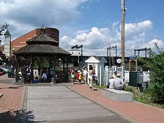 Waiting area for harbor tours, riverside, South Norwalk.