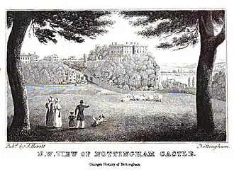 The castle from The History and Antiquities of Nottingham by James Orange, 1840
