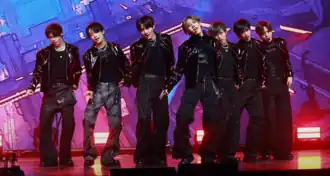 Nouera in February 2025 L–R: Fan, Lin, Junpyo, Yuseop, Miraku, Gihyeon, Hyunjun