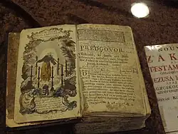 Open, illustrated Prekmurje New Testament from the 18th century