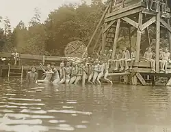 Nude swimming at Camp Dixie for Boys in Wiley, Georgia in 1925