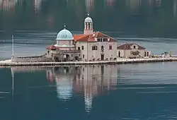 Old Perast: the artificial island Gospa od Škrpjela.