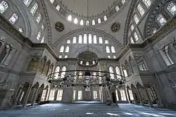 Interior of the prayer hall, looking southeast towards the mihrab area