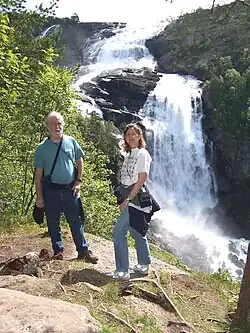 Nyastølfossen falls, 591 feet