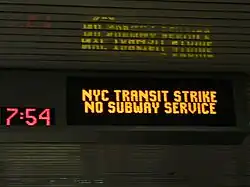Image 30Metropolitan Transportation Authority (New York) notice of subway closure during the 2005 New York City transit strike.