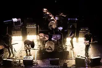 Left to right: Jordan McGhin, Johnny Dang, Michael Martens, Anton Dang, and Tanner Merrit in 2017