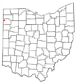 Location of Antwerp, Ohio