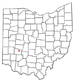 Location of Cedarville, Ohio