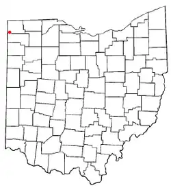 Location of Edgerton, Ohio