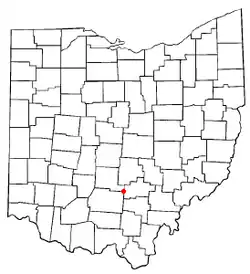 Location of Laurelville in Ohio
