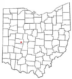 Location of Mutual, Ohio