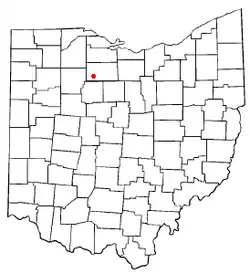 Location of New Riegel, Ohio