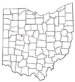 Location of Rushsylvania, Ohio