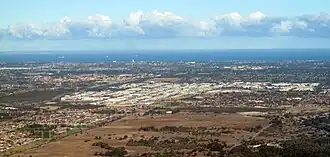 Aerial view of Malaga from the north-east