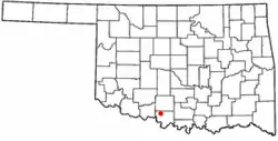 Location of Addington, Oklahoma