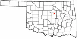 Location of Agra, Oklahoma