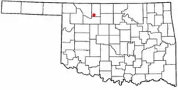 Location of Aline, Oklahoma