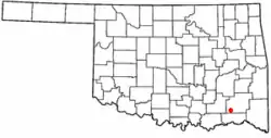 Location of Antlers, Oklahoma
